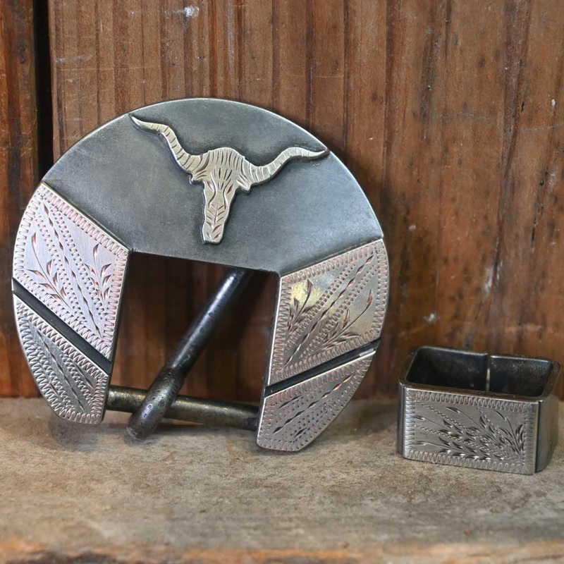 Western Headstall Buckle – Steer Head – Handmade by J. Martin