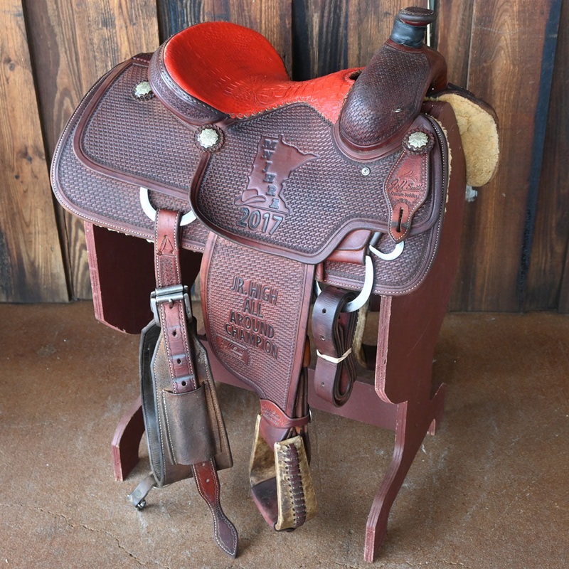 14 USED JEFF SMITH CALF ROPING SADDLE