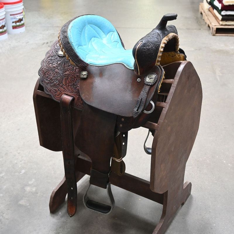 12.5 USED SHILOH JORDAN PETERSON BARREL SADDLE