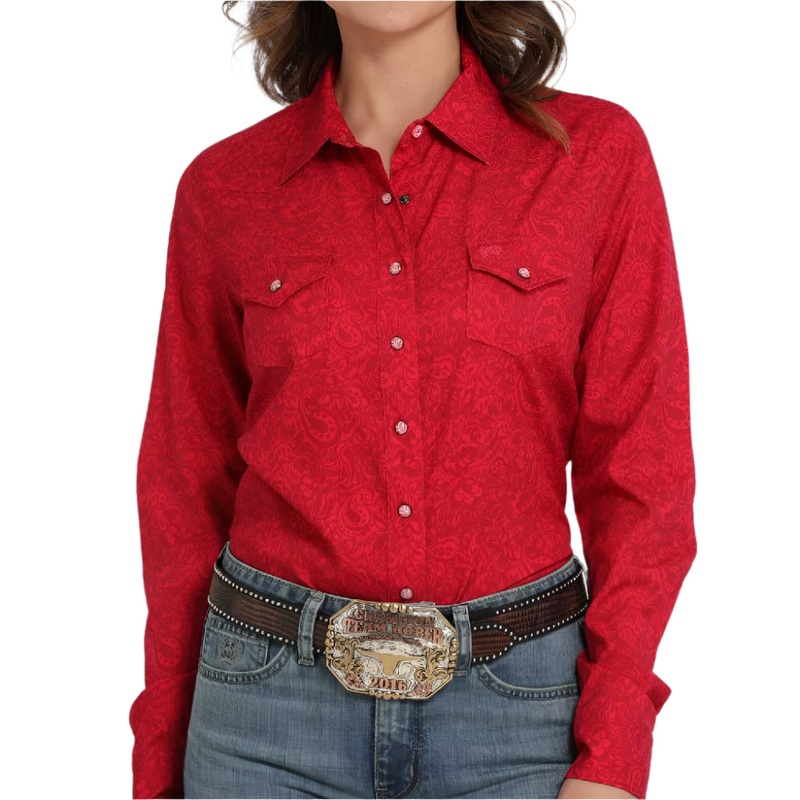 * Cinch Women’s Arenaflex Paisley Pearl Snap Shirt – FINAL SALE