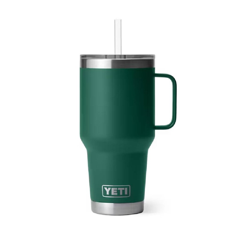 Yeti Rambler 35oz Straw Mug – Black Forest Green