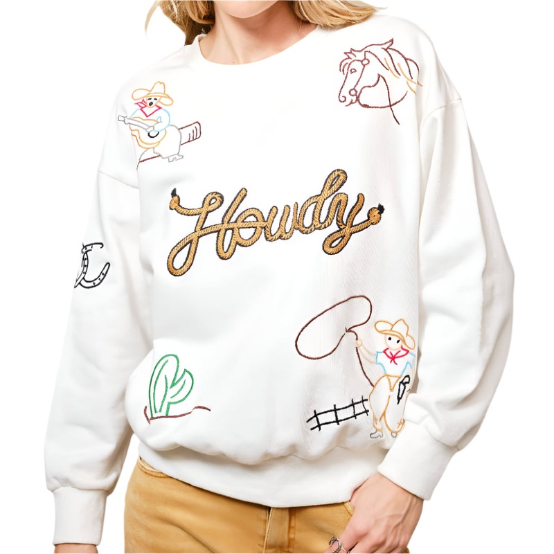 Howdy Western Embroidered Sweatshirt