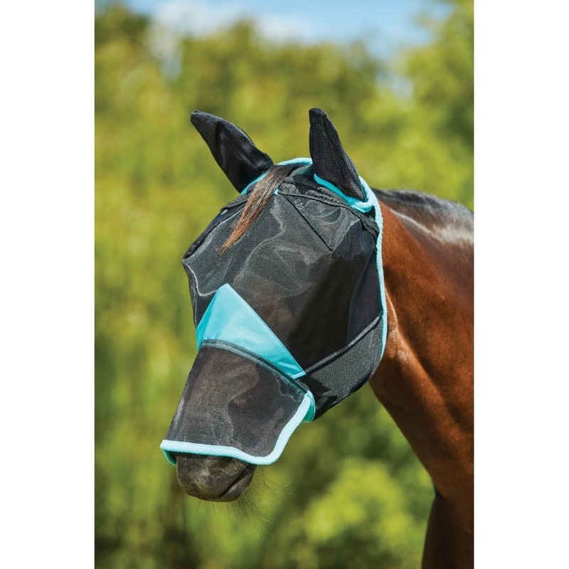 Compare weatherbeeta unisex comfitec deluxe fine mesh mask with ears and nose –  black/turquoise pony products from over 25,000 stores