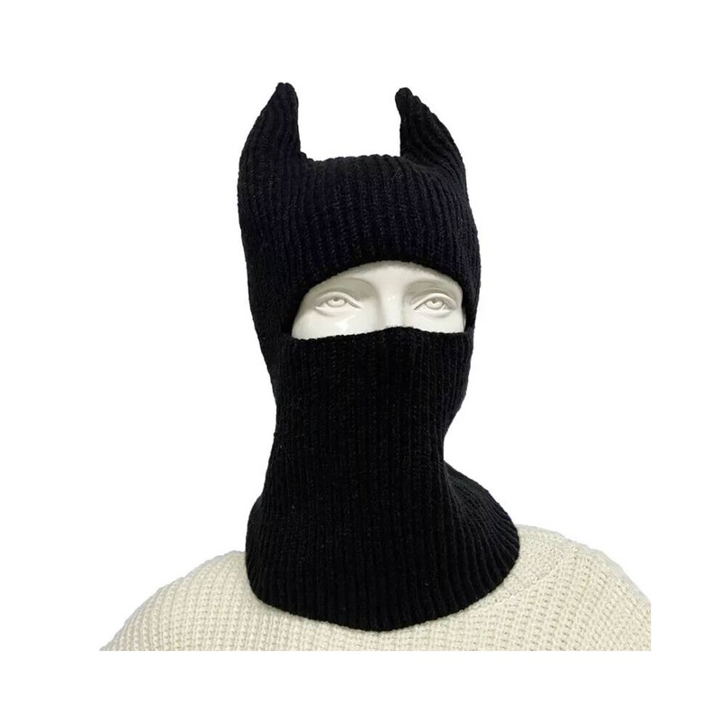 Compare boys black (black) knit autumn ox horn hat teenagers keeping warm protecting ear hat windproof products from over 25,000 stores