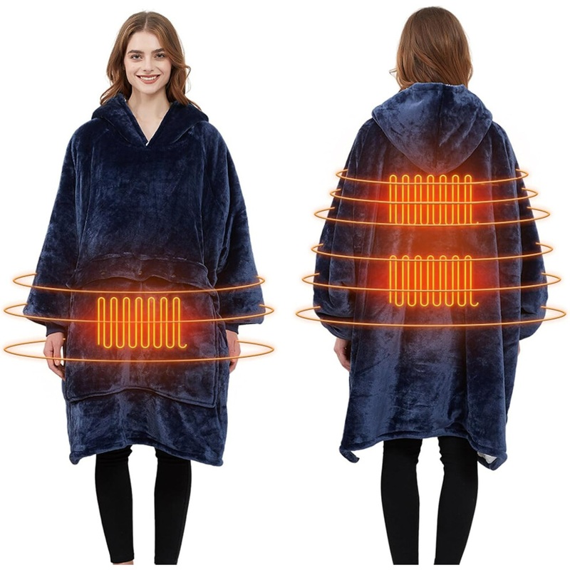 Compare (no.3) heated wearable blanket hoodie usb oversized flannel sherpa blanket hoodie sweatshirt soft cozy warm safety low voltage large products from over 25,000 stores